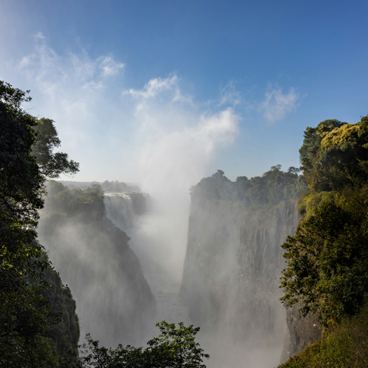 view of the victoria falls from the zimbabwe side