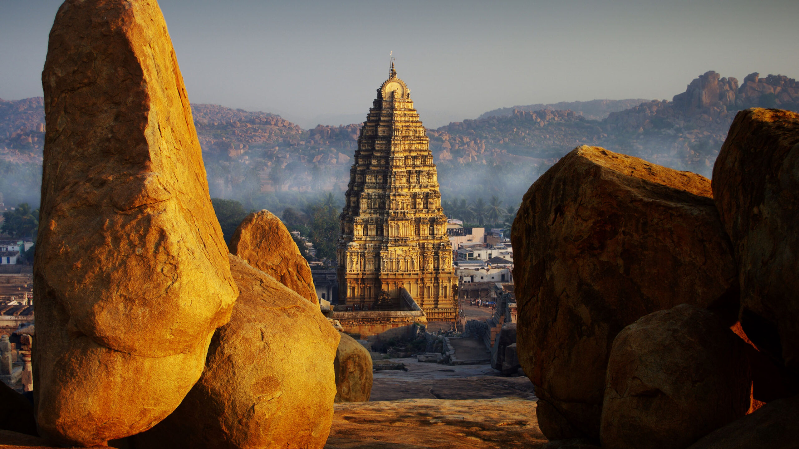 The wonder of Hampi at sunset, Karnataka, India