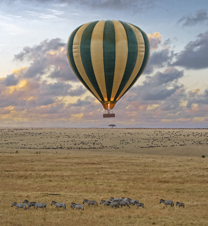 Hot air balloon safari over the Masai Mara