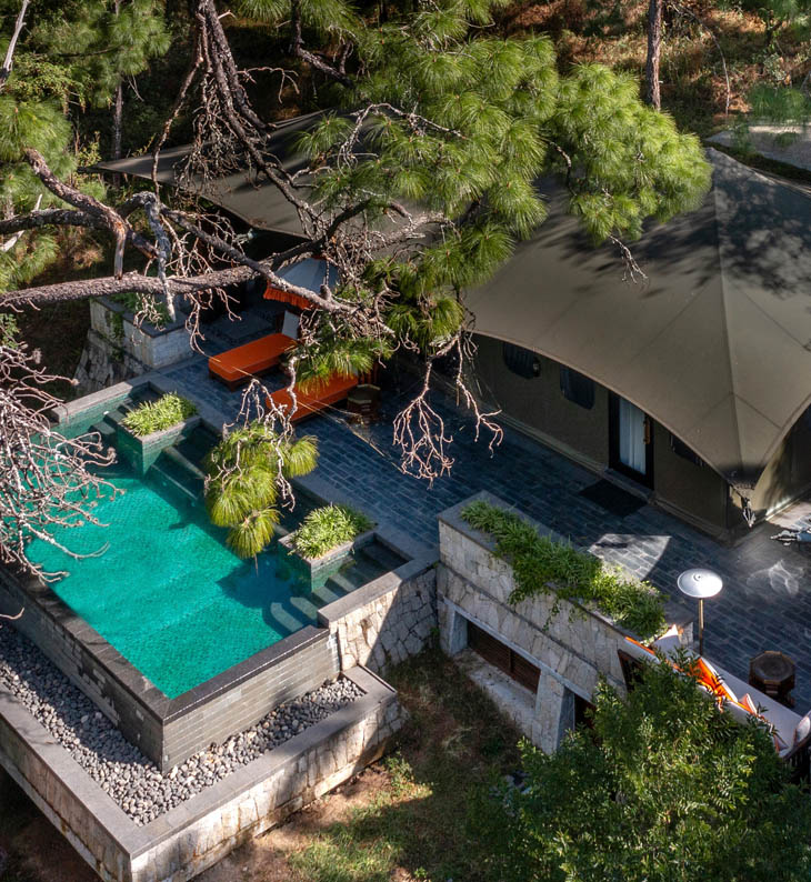 aerial view of pemako punakha