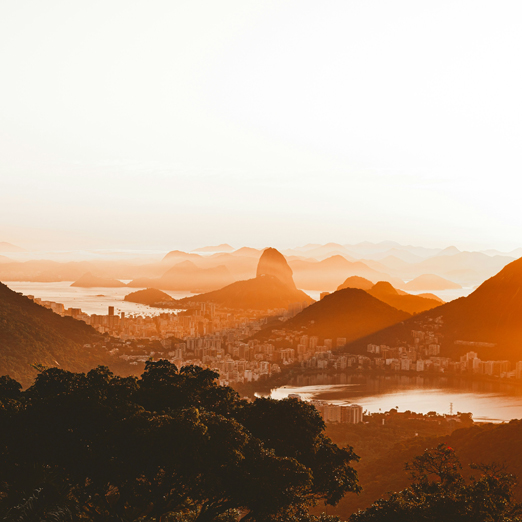 view of rio de janeiro from the mountains