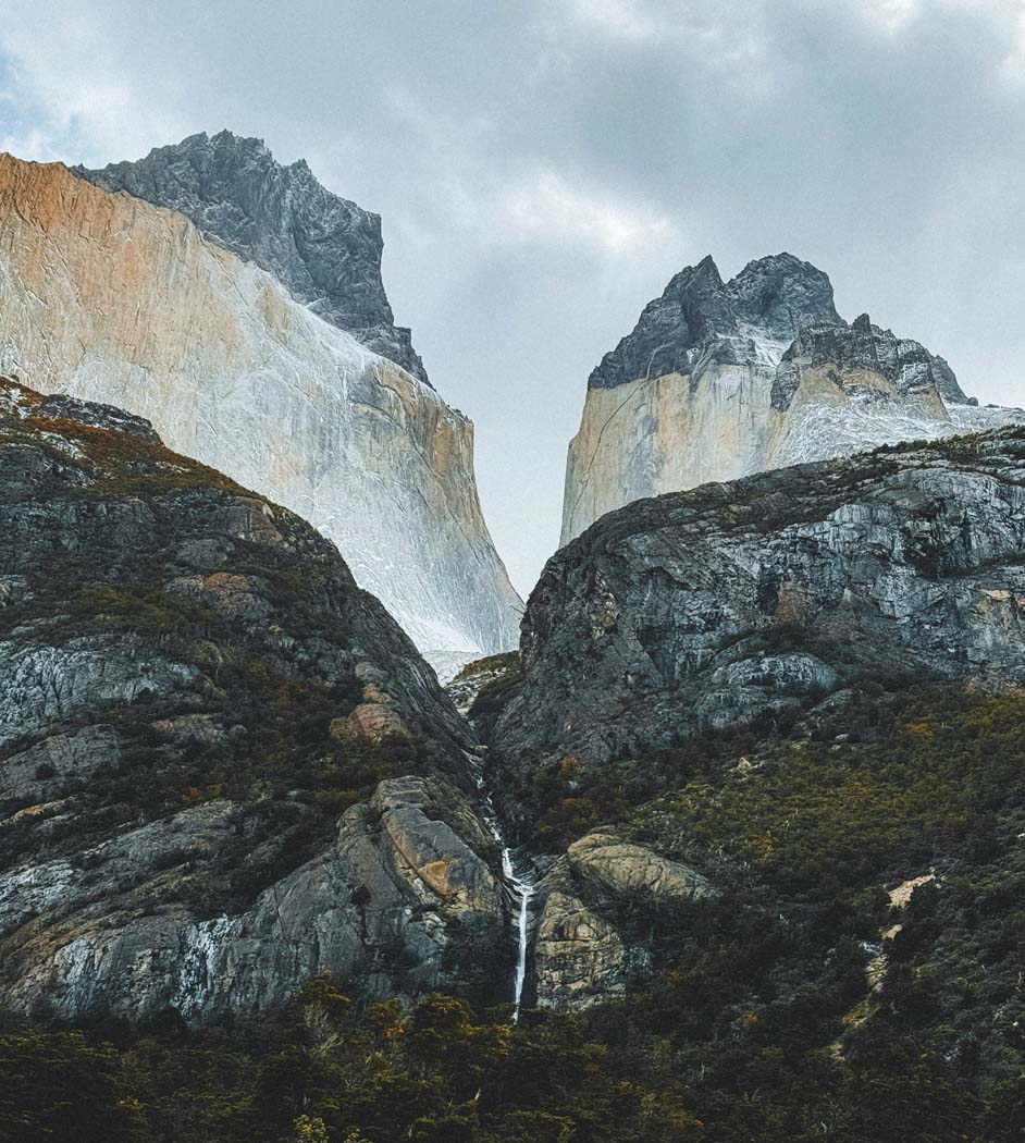view of peaks in torres del paine national park