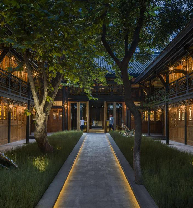 view of temple house hotel china at night