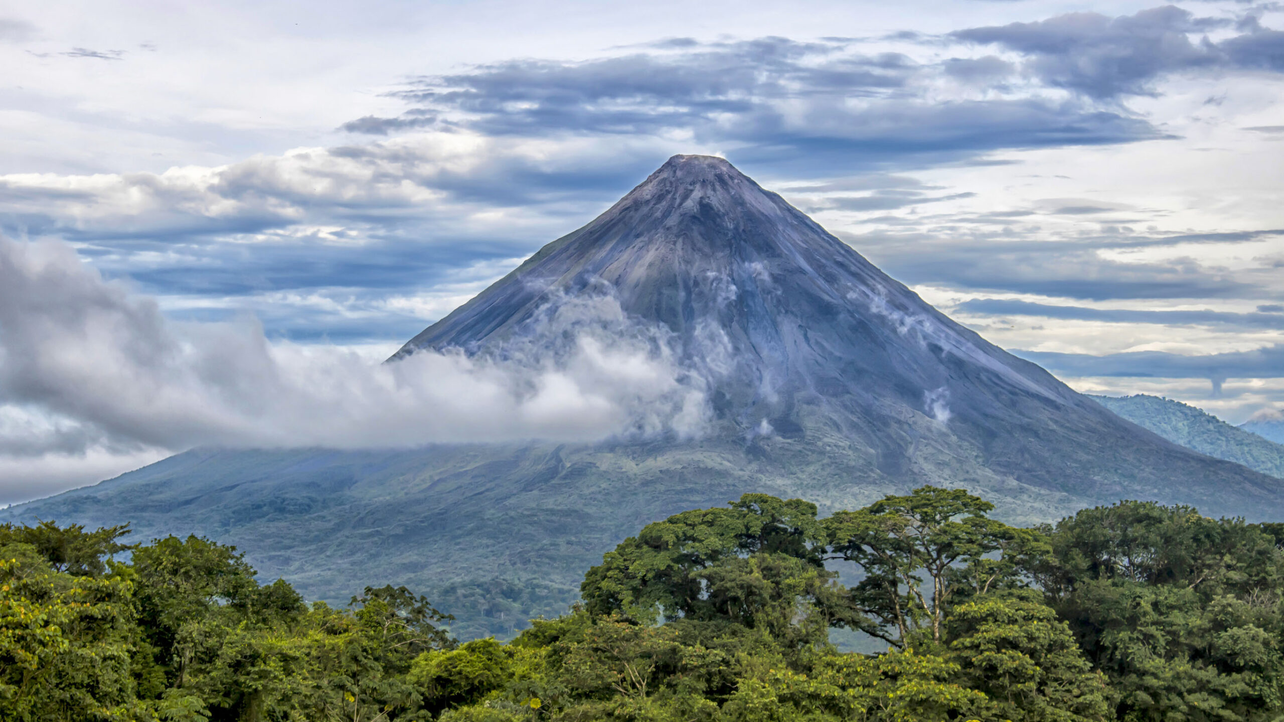 view of arenal volcano in costa rica