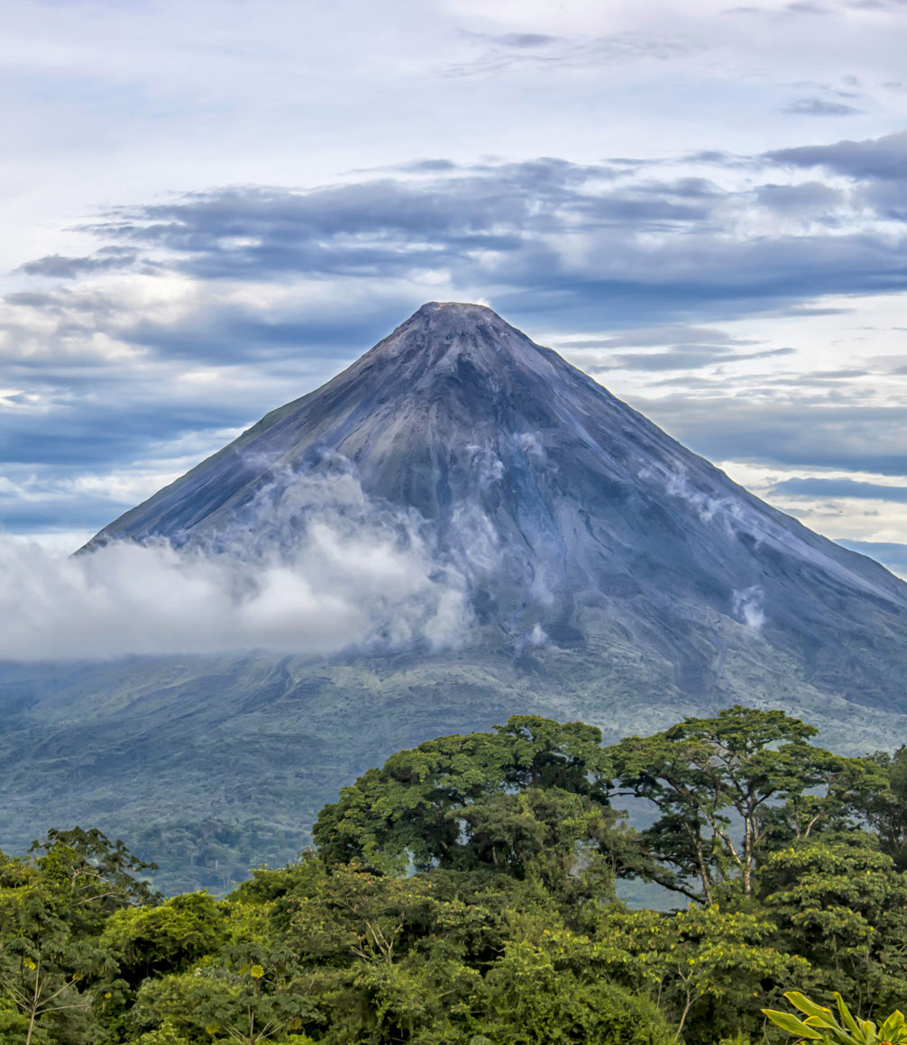 view of arenal volcano in costa rica