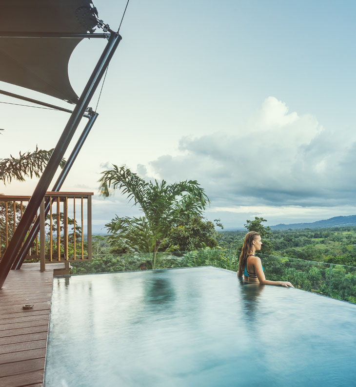 nayara tented camp pool and view in costa rica