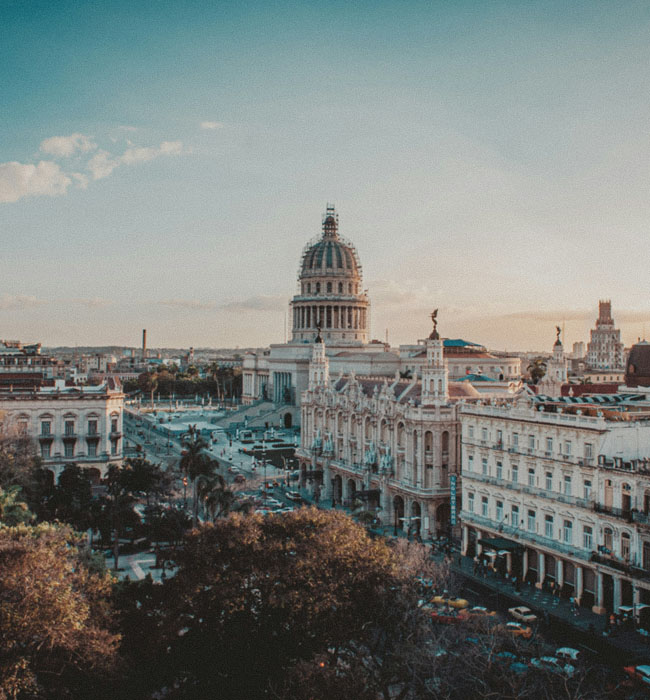 skyline of havana at sunset