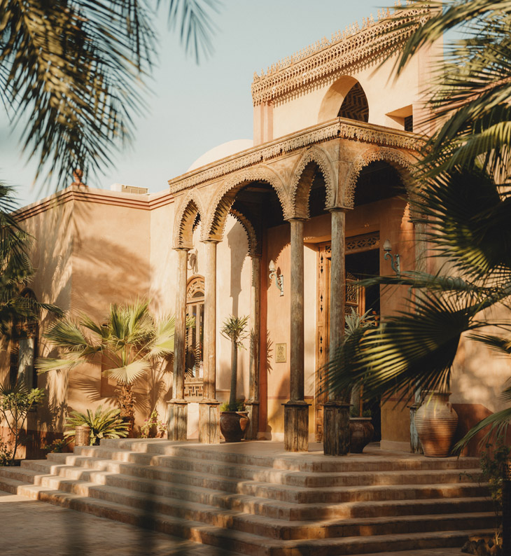 outside of entry area for hotel al moudira in egypt