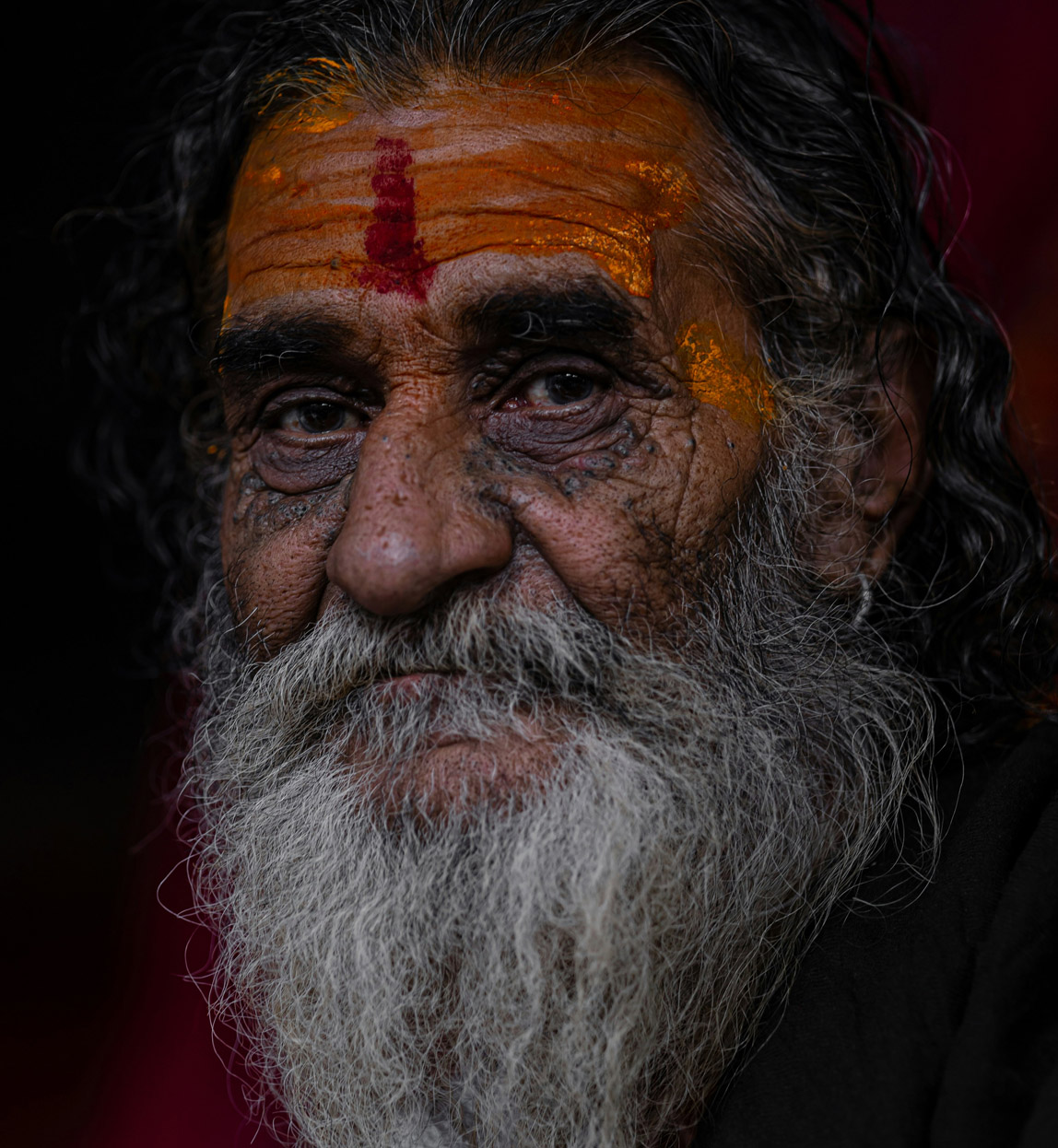 portrait of holy man in india
