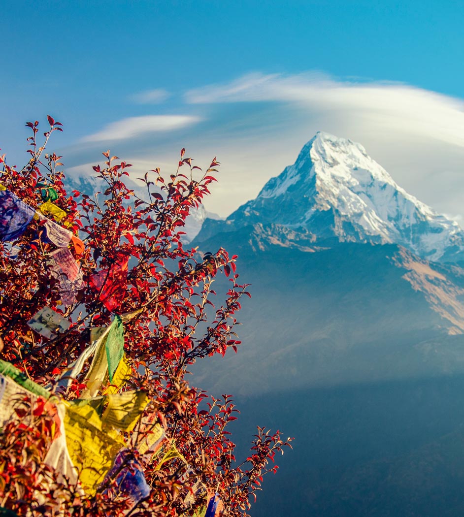 annapurnas in nepal in autumn