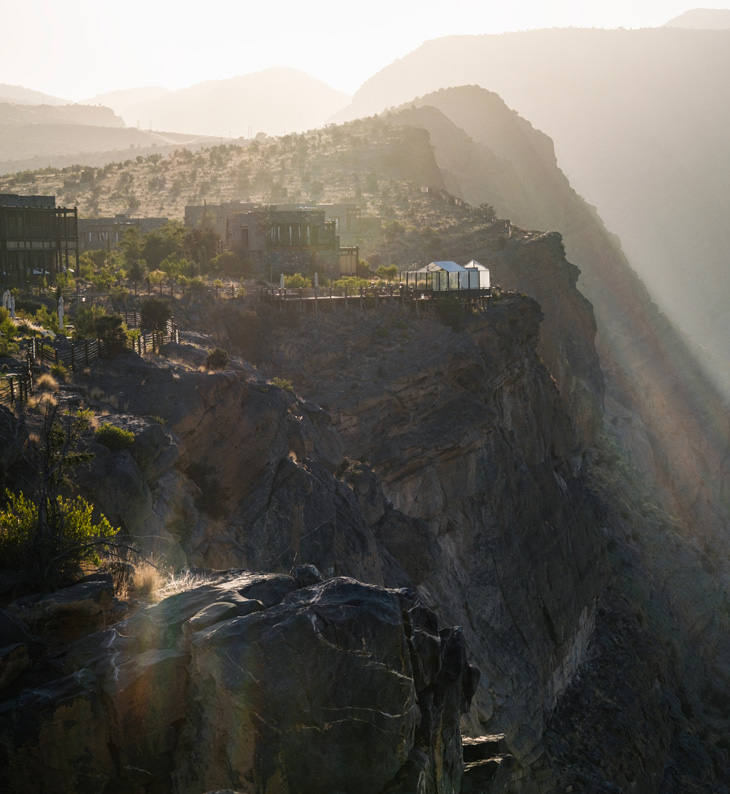 hotel alila jabal akhdar perched on the cliffs in oman
