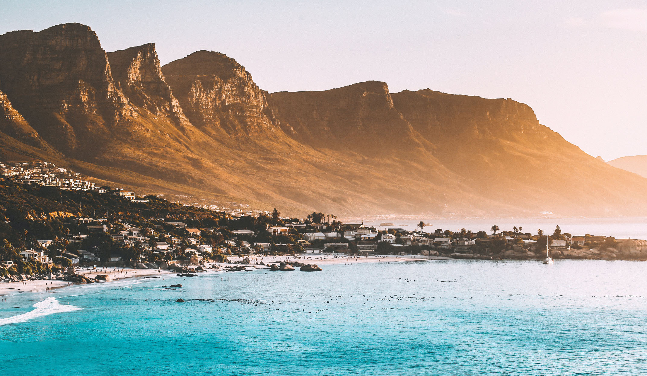 view of the coastline of cape town south africa