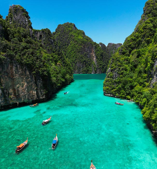 boats on water in phuket thailand