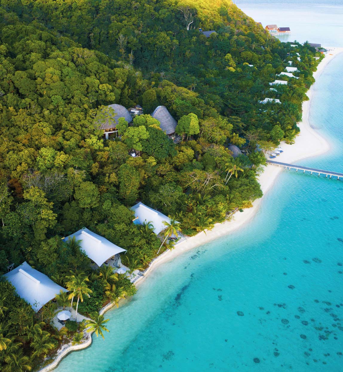 bawah island resort from the air