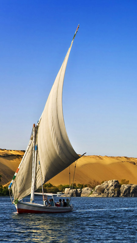 sailboats on the nile in aswan