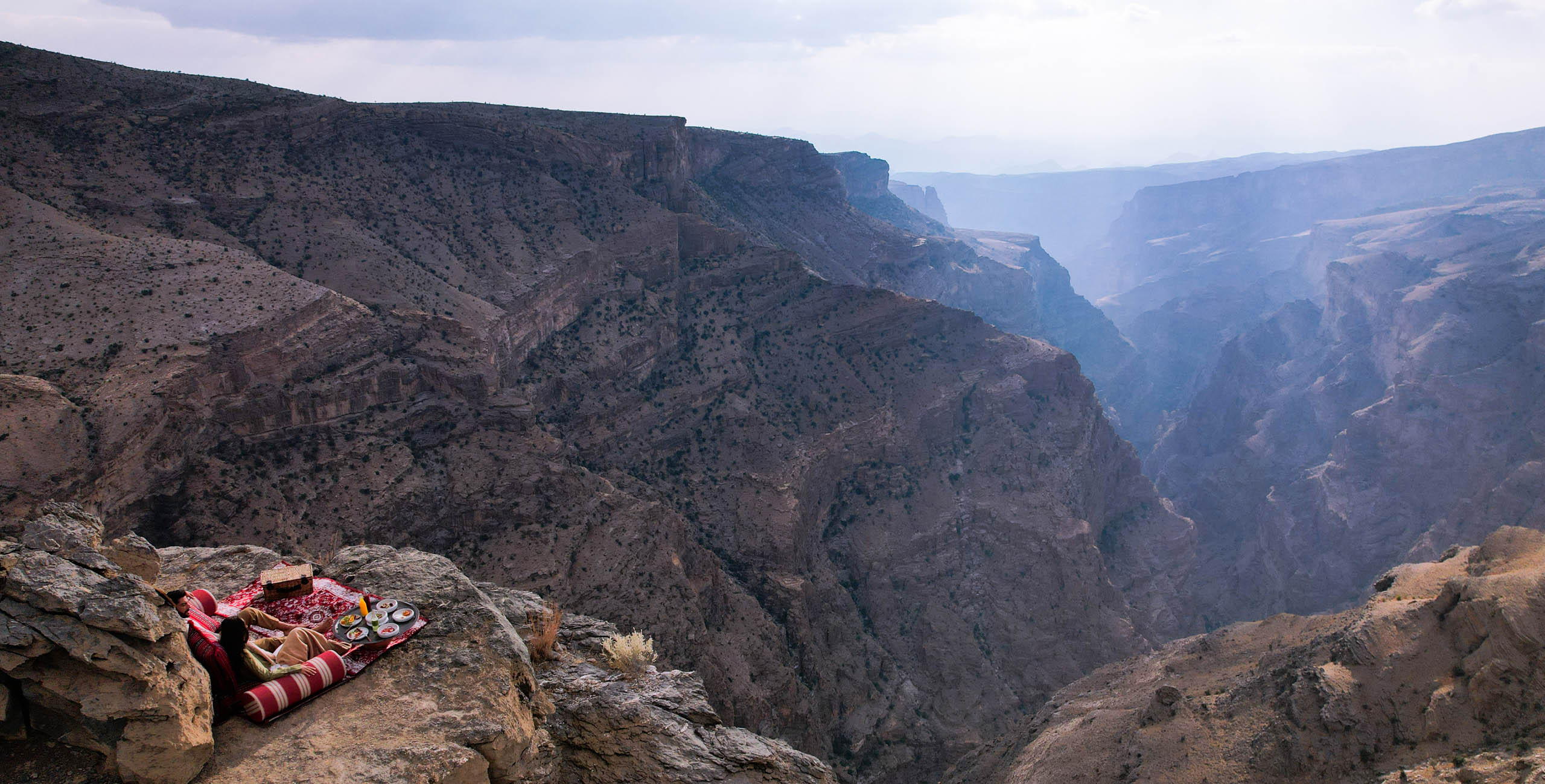 picnic on the saiq plateau in oman from alila jabal akhdar hotel