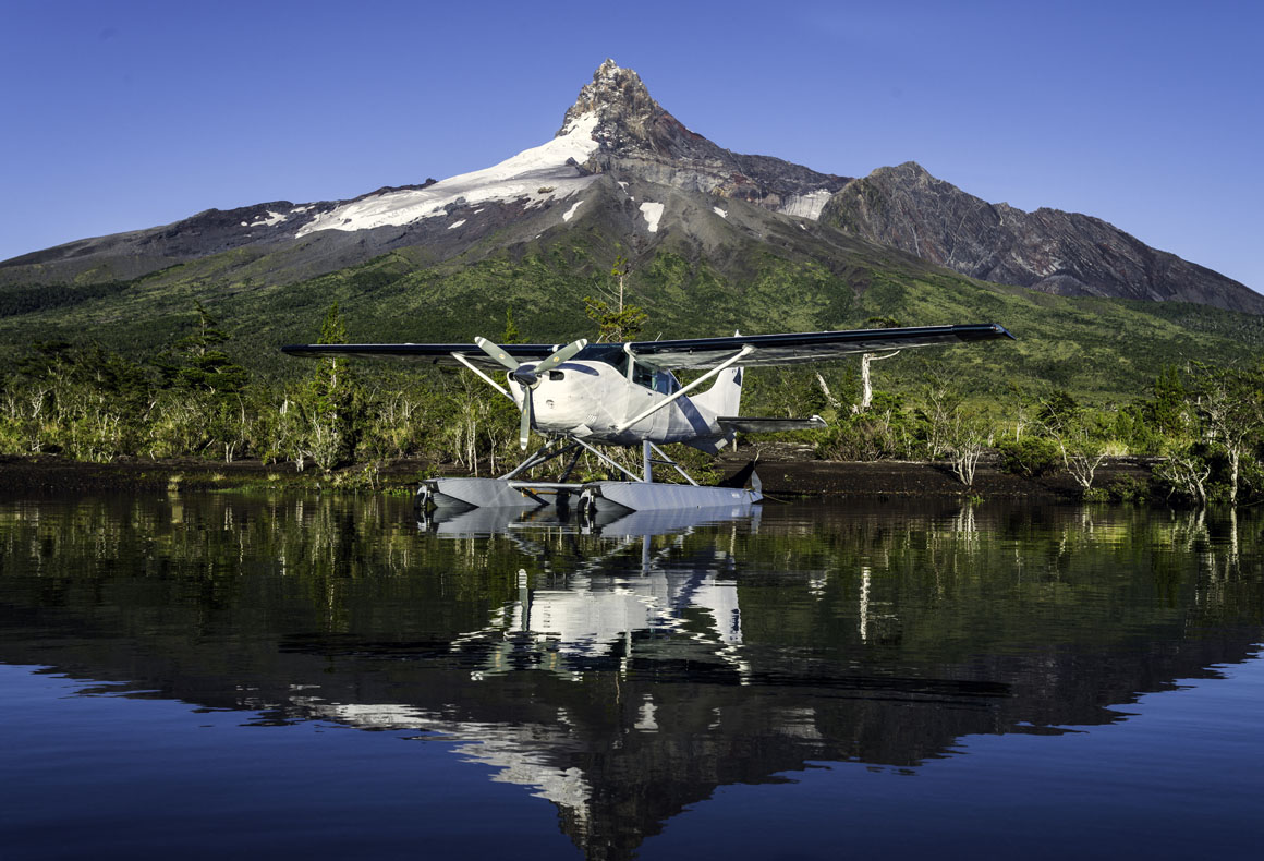 water plane on water at corcovado in chile adventure holiday