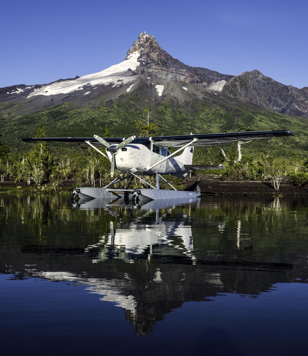 water plane on water at corcovado in chile adventure holiday