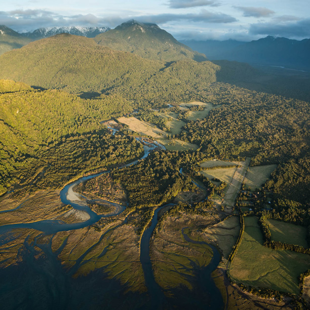 pumulin national park aerial view of renihue estate