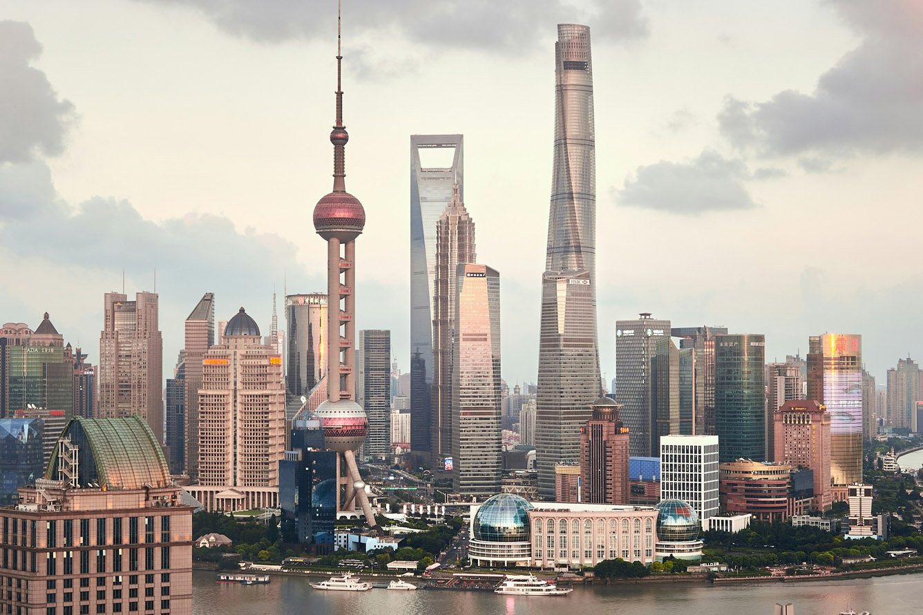 shanghai skyline in china