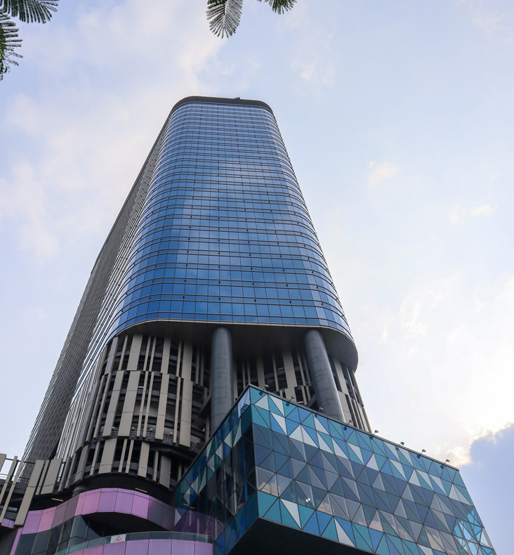 a tall building at tunjungan plaza area. surabaya, indonesia
