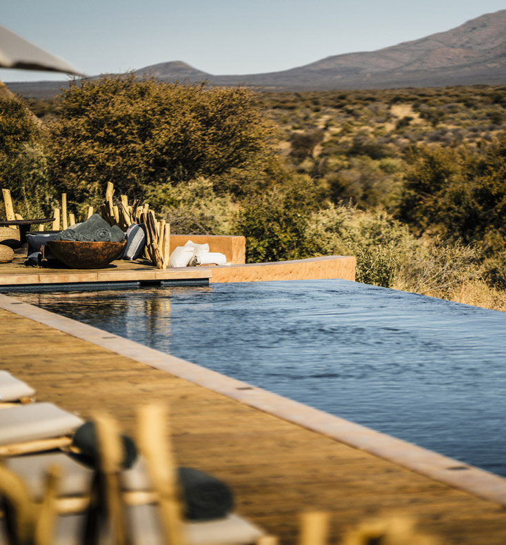 pool at omaanda lodge in namibia