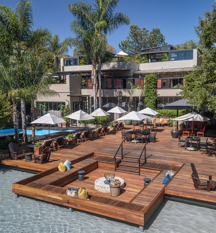the residence in johannesburg poolside and hotel exterior