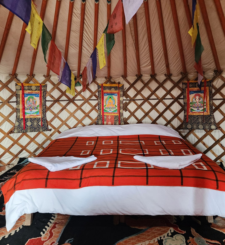 interior of the ratnange ger camp in nepal