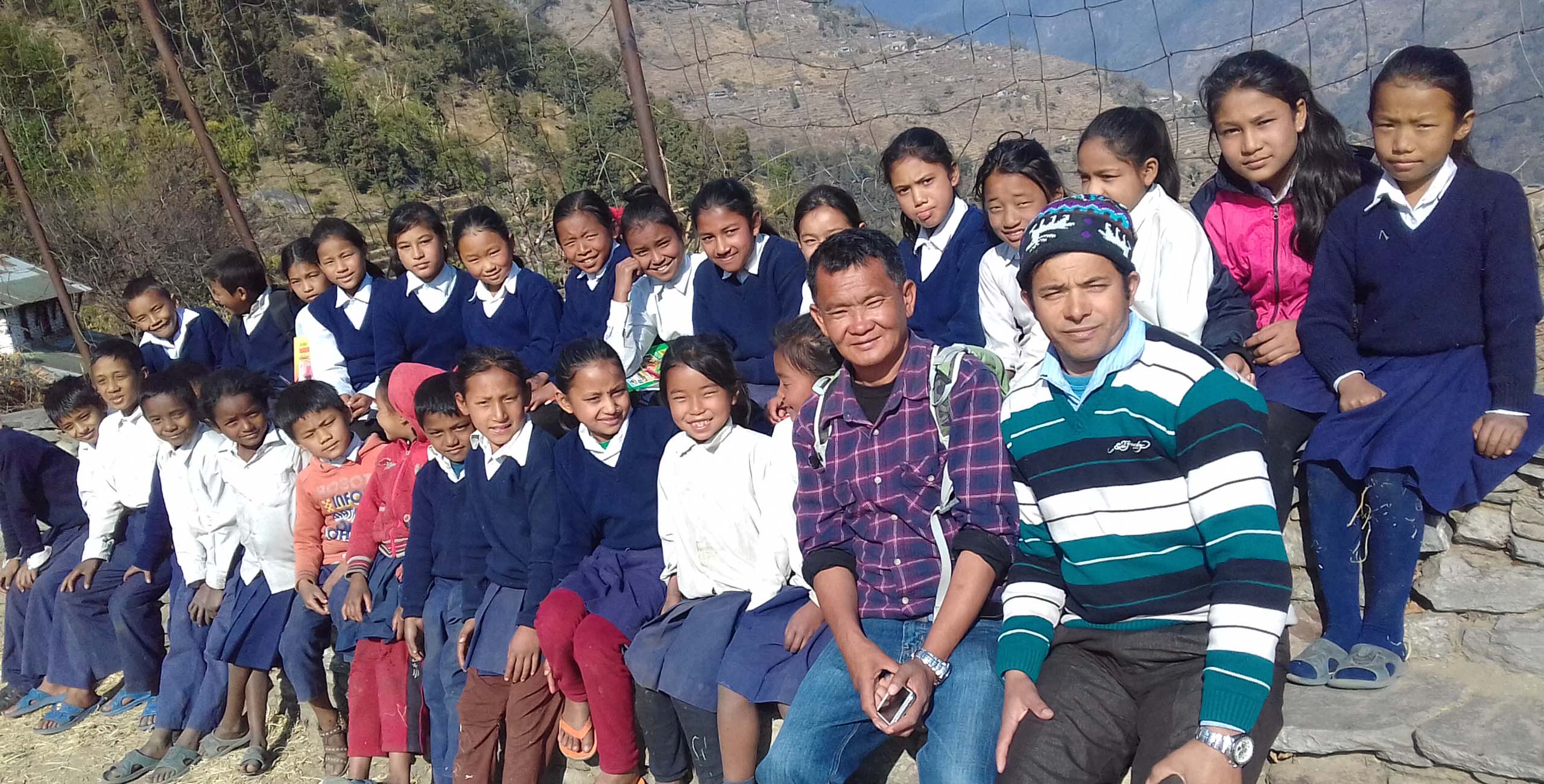 children of the shree kurlung baraha school in nepal, recipients of the explorations company tiffin programme