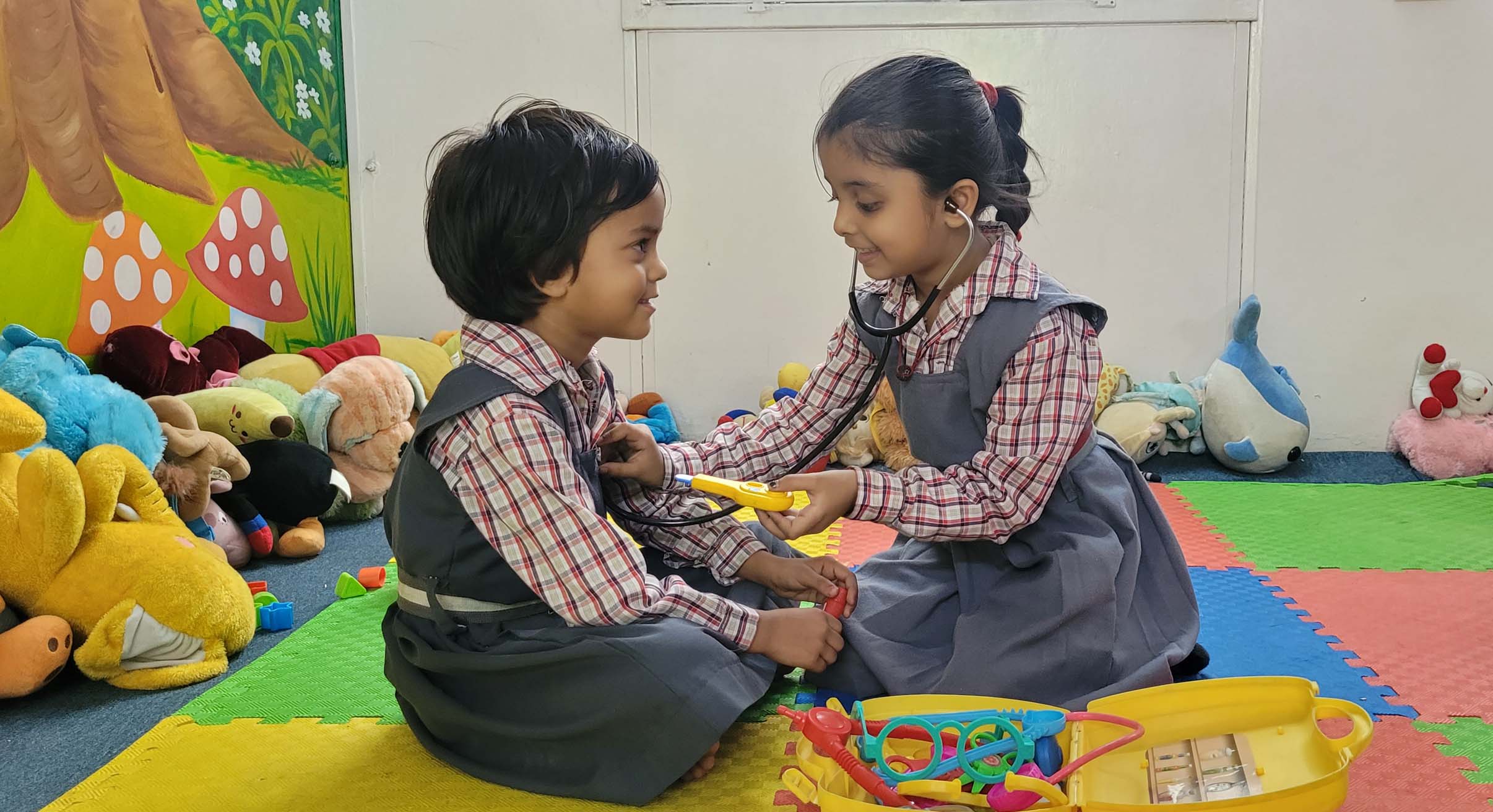 children in the toy bank safe classroom