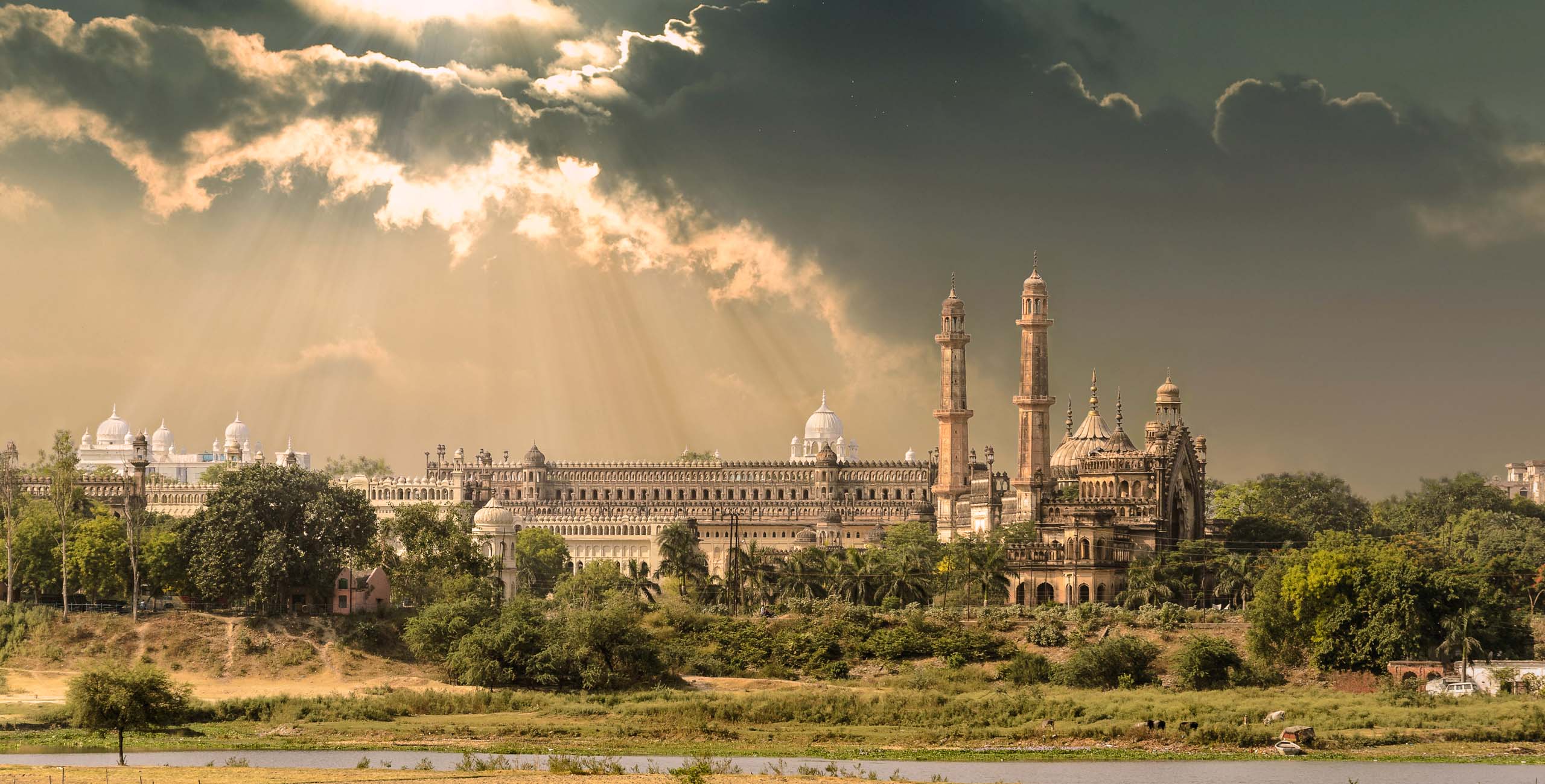 View of bara imbambara and old Lucknow. Lucknow is the capital city of the state of Uttar Pradesh, India.