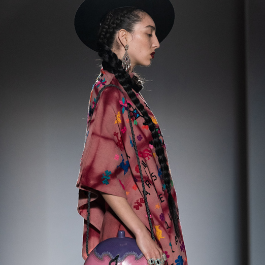 model wearing mexican designer carla fernandez's fashion