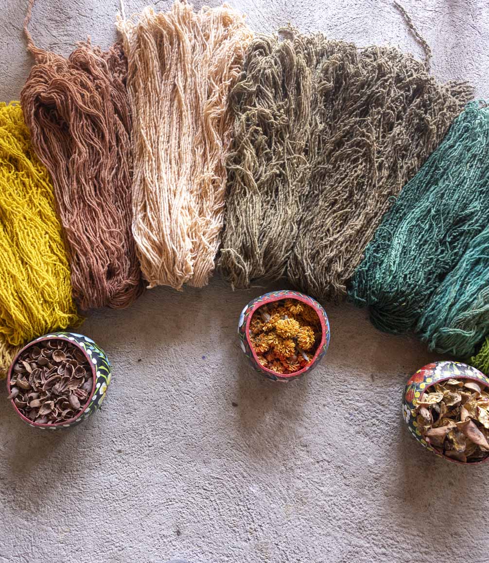 TeotitlÃ¡n del Valle yarns, coloured in a traditional way.
