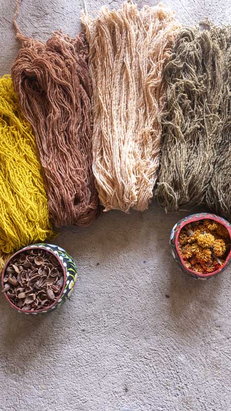 TeotitlÃ¡n del Valle yarns, coloured in a traditional way.