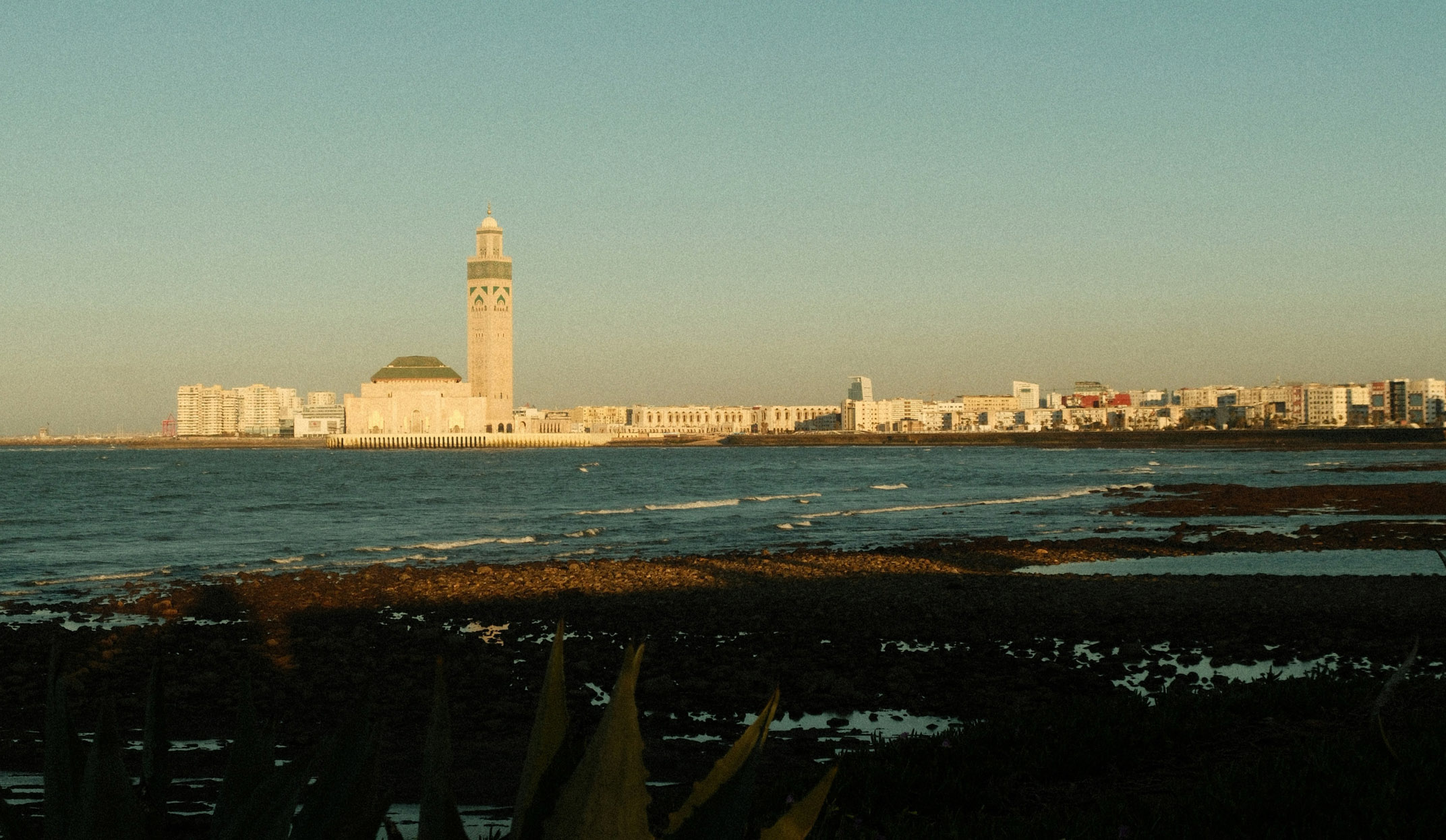 city view of casablanca and fort across bay