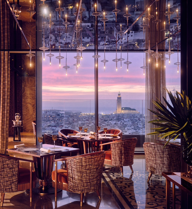 Royal Mansour in Casablanca view across the city from dining