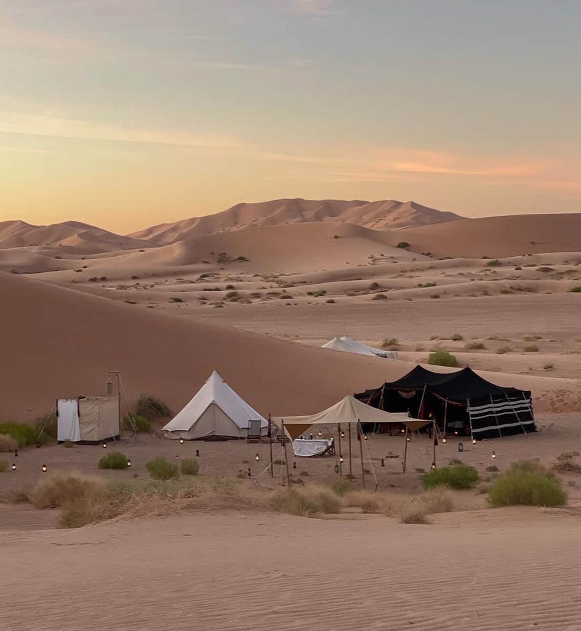 bell tents in the omani desert