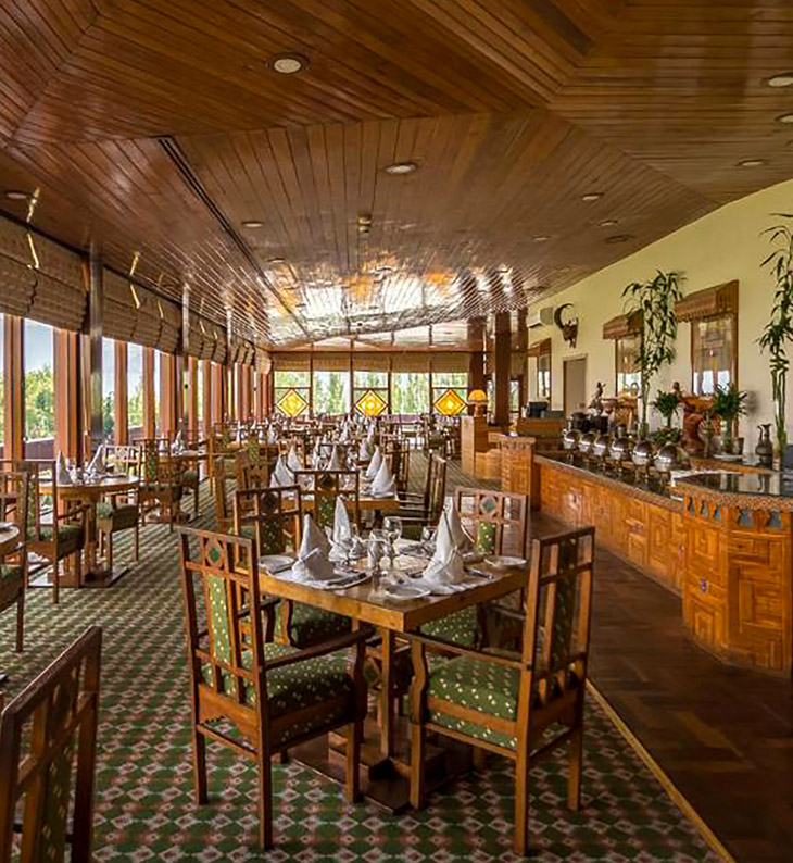 dining area of the serena hotel in gilgit, pakistan