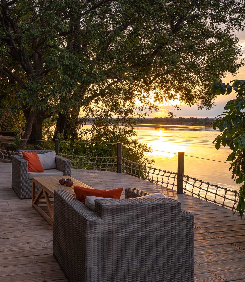 sunset over the river from the robins house verandah