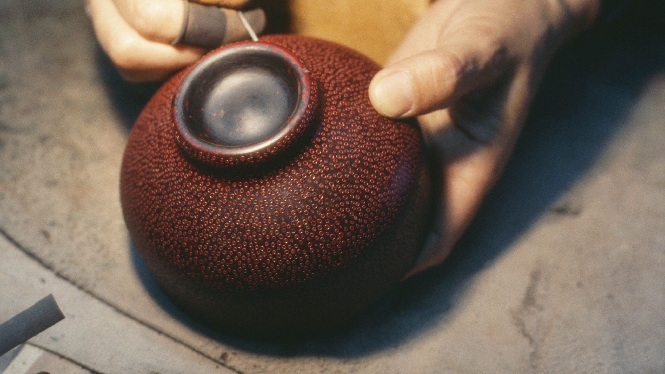 Tsugaru lacquer production by artisan in Japan