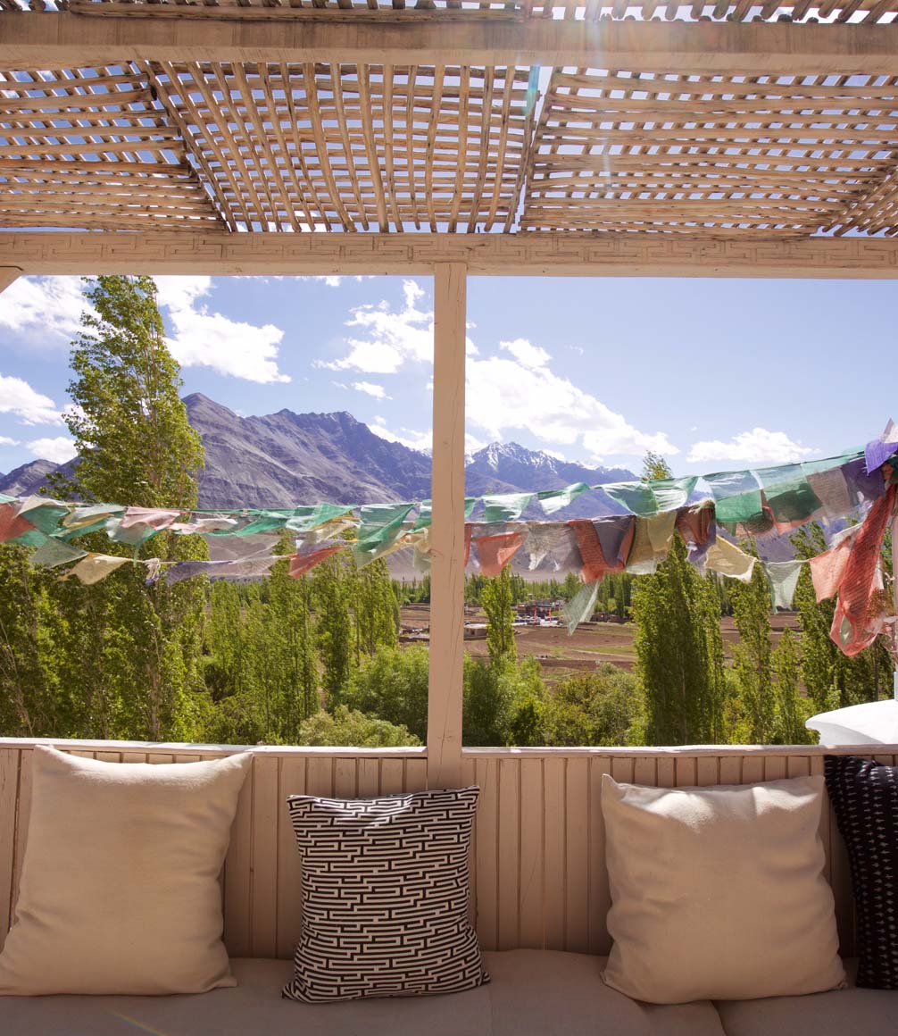 village house in nimoo, ladakh, in india