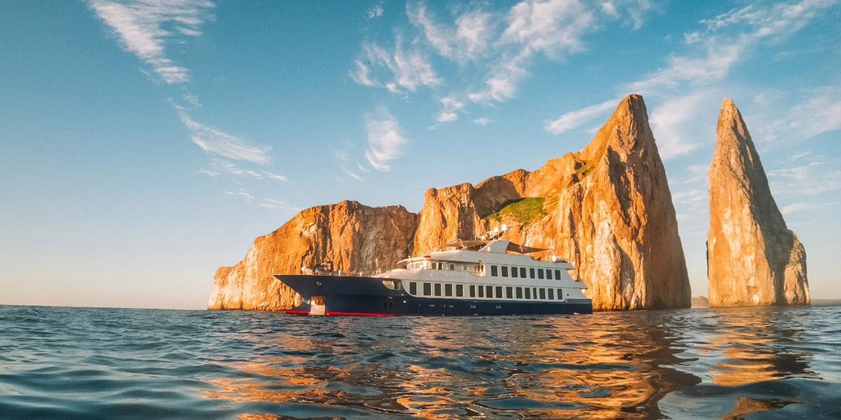 cruise yacht in the galapagos