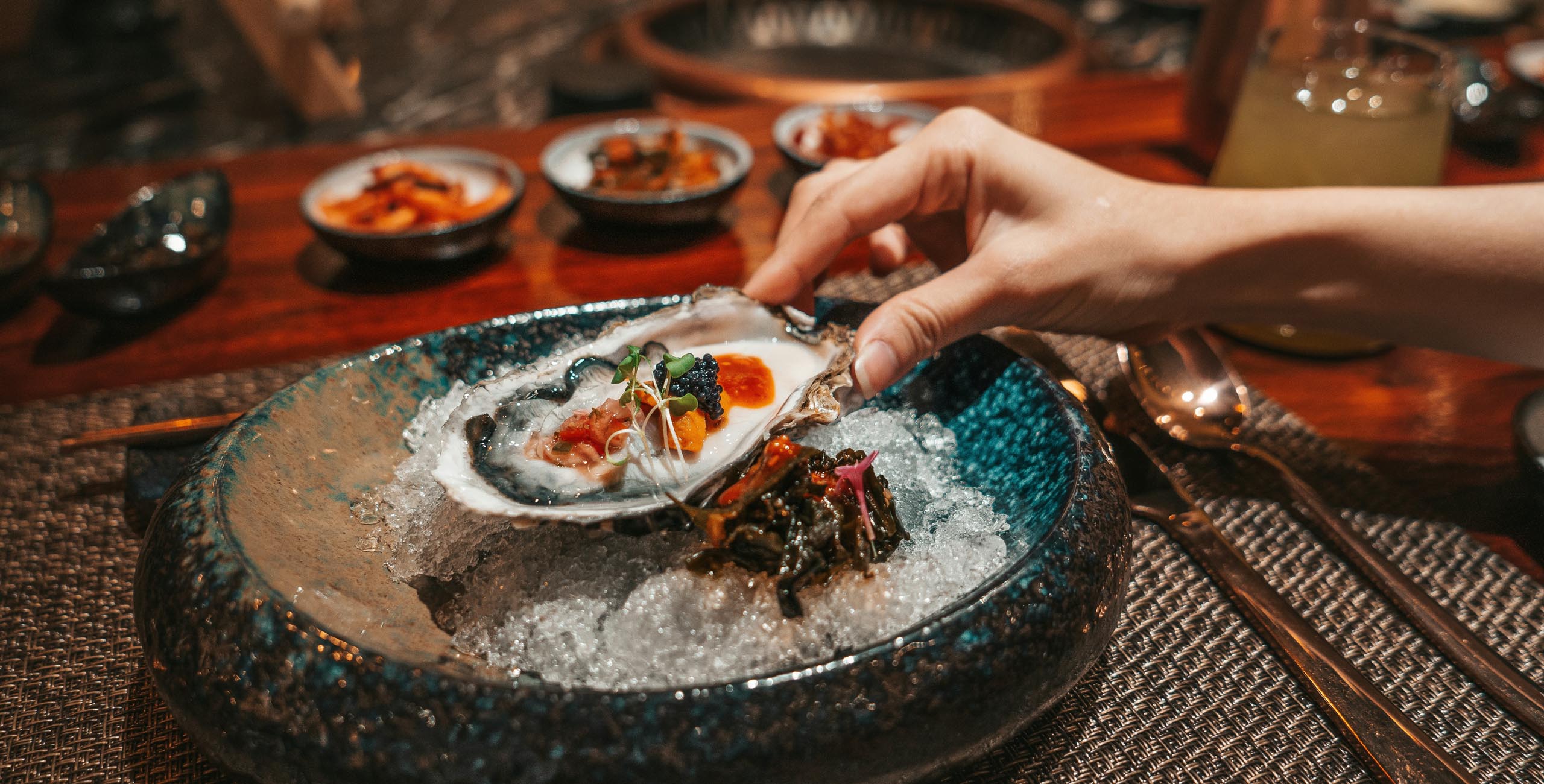 oyster prepared in japanese restaurant in osaka