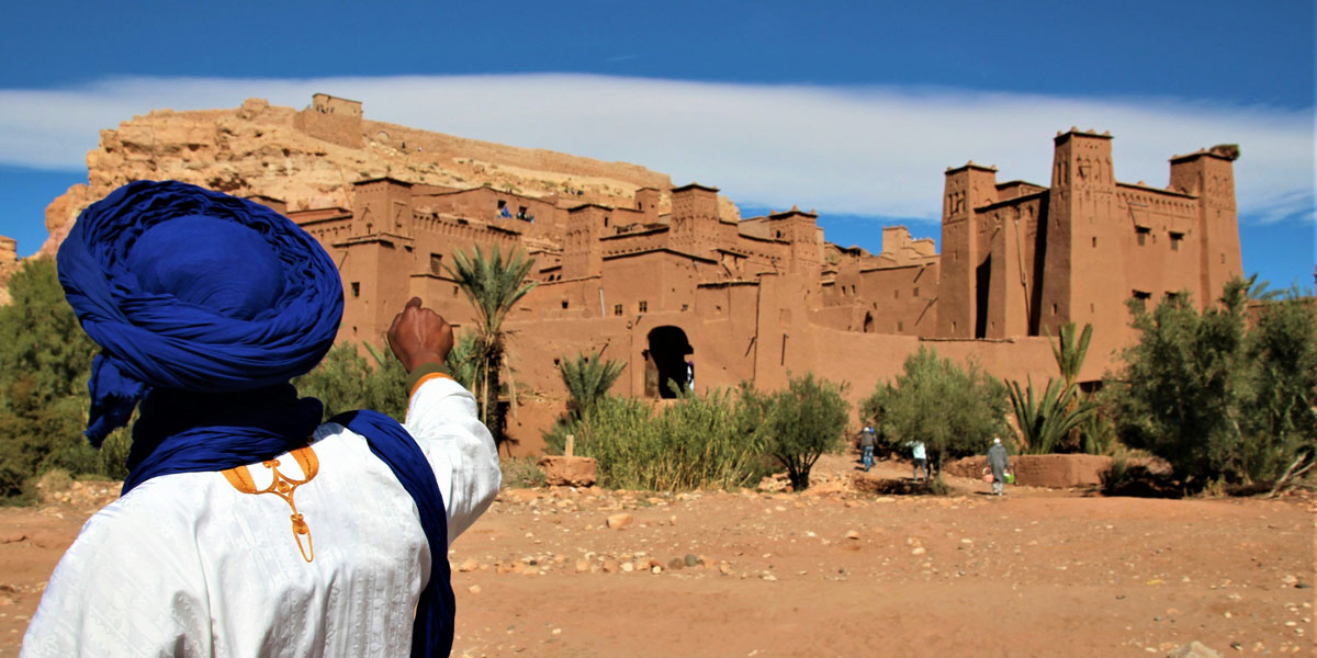 view of ait benheddou and ouarzazate in morocco