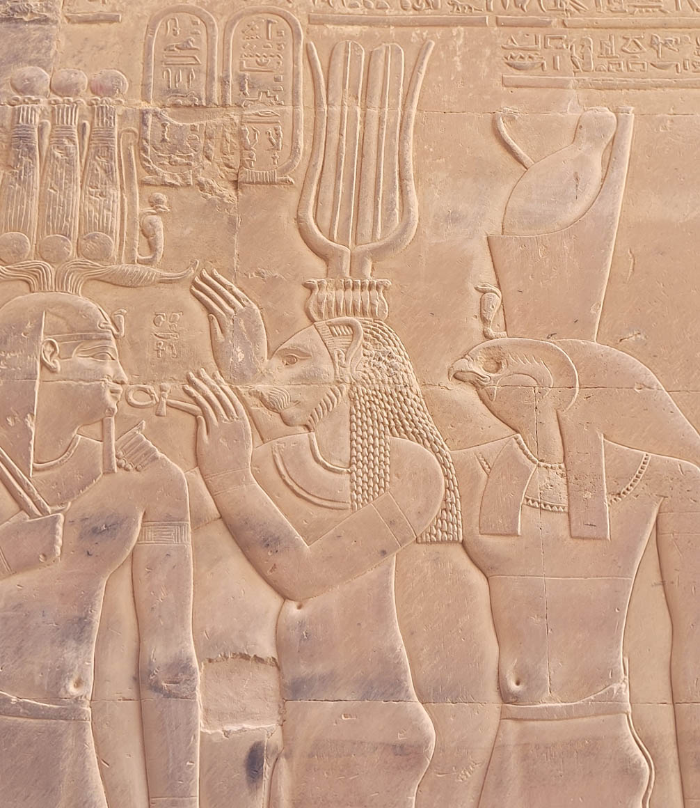 carvings on the temple at kom ombo