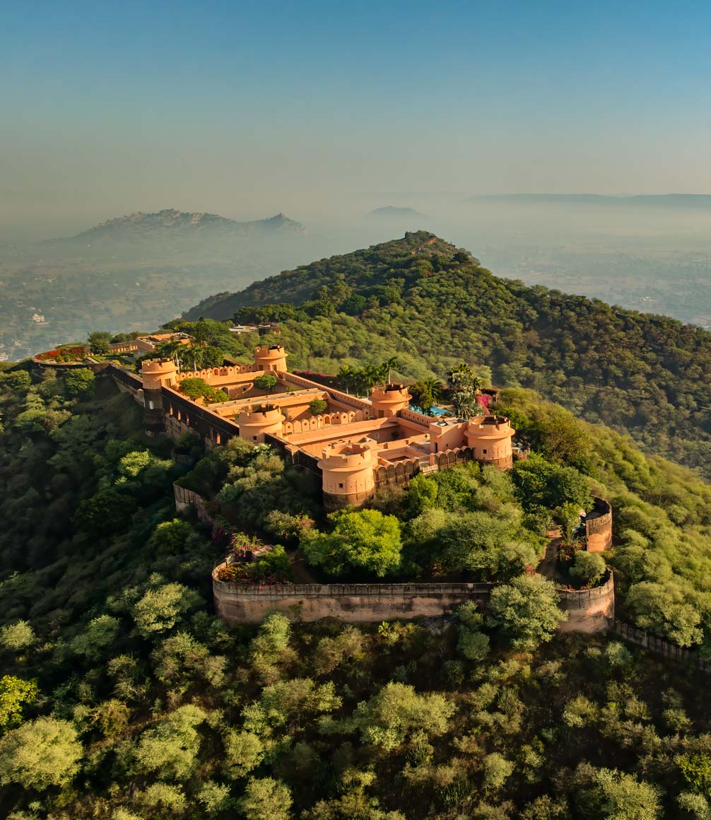 aerial view of naila fort in india