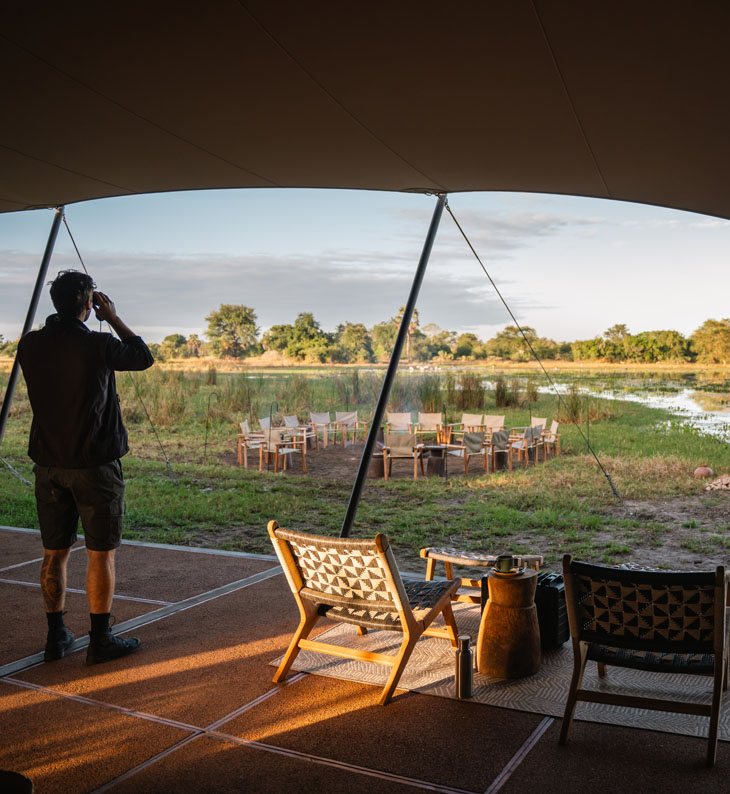 view from the main area at chicari camp in mozambique