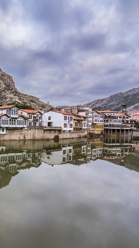 old ottoman houses of amasya on the the yesilirmak river