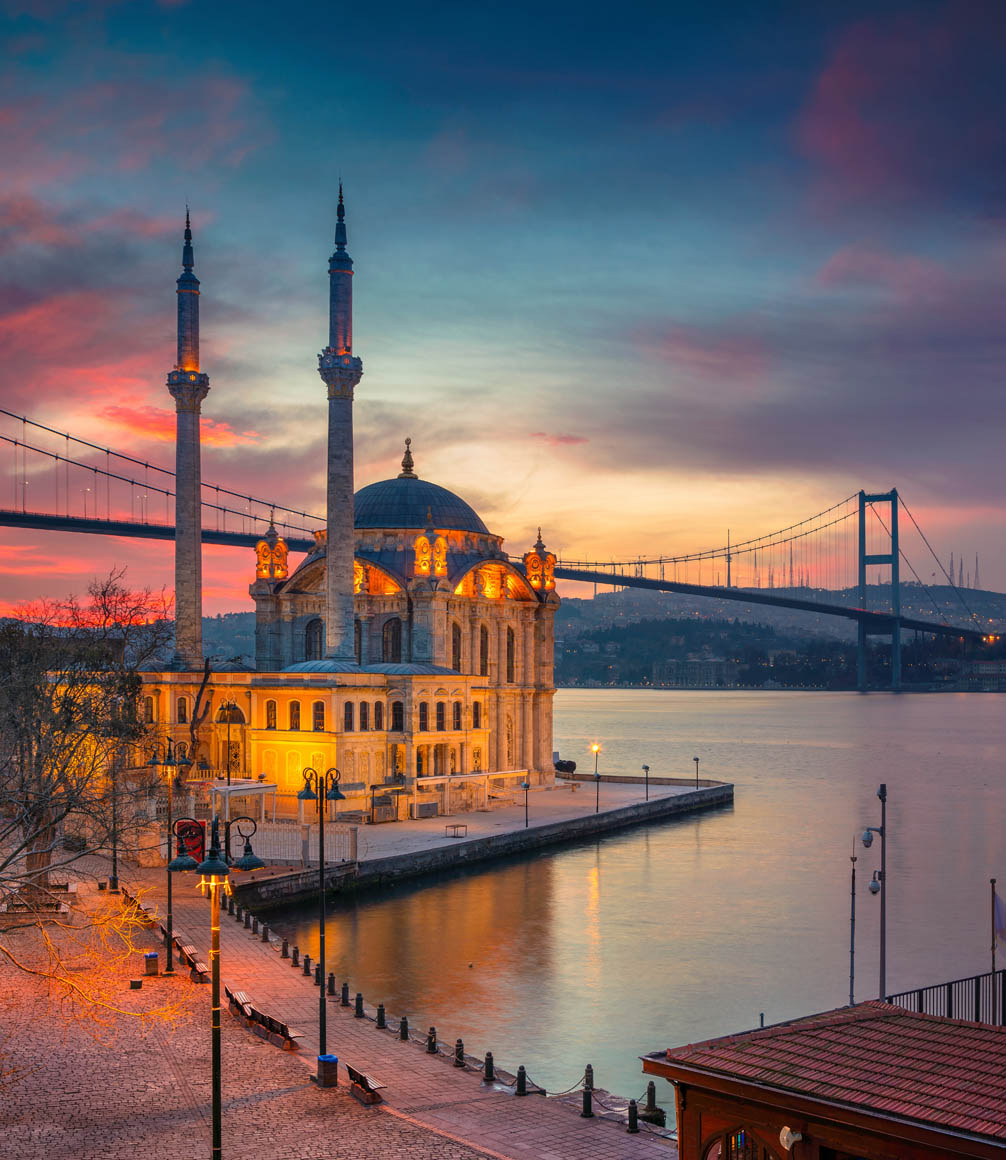 ortakoy mosque on the bosphorus river in istanbul