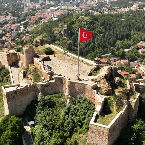 kastamonu castle aerial view in turkey